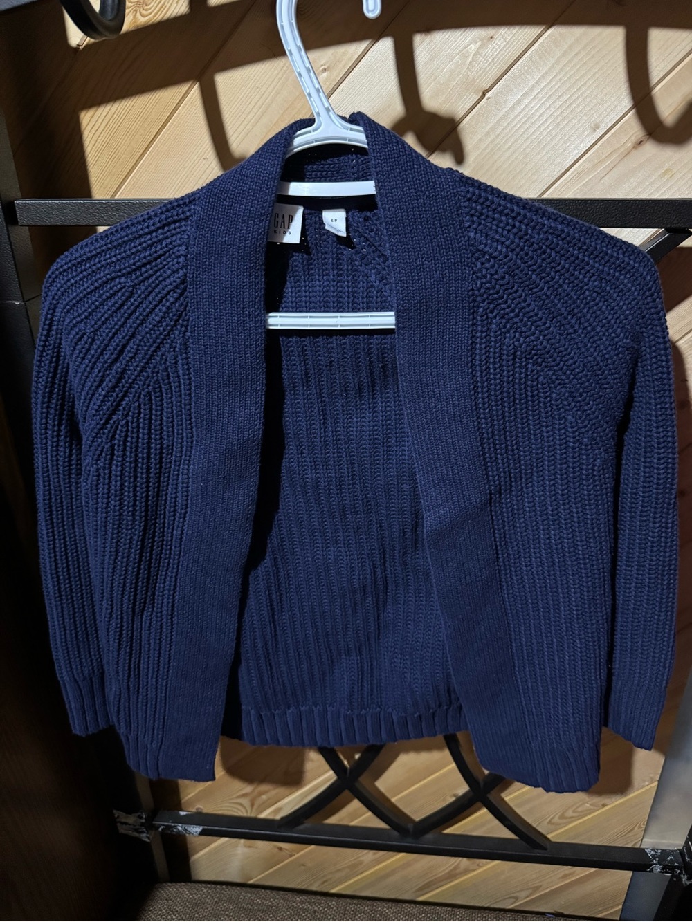 GAP Deep Navy Open-Front Ribbed Cardigan